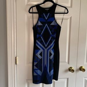 Express Black/Blue Bodycon Dress